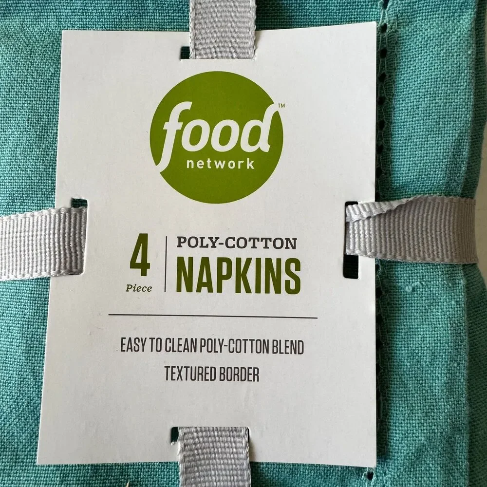 Food Network Napkins Fabric Dinner Set of 4 Woven Blue 20x20
